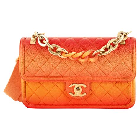 Chanel Sunset On The Sea Flap Bag Quilted Caviar Medium 